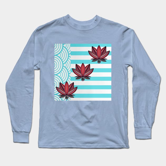 Blue lotus Long Sleeve T-Shirt by Eveline D’souza